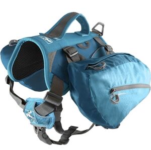 Kurgo Baxter Large Dog Backpack Blue Dog Harness with Saddlebags